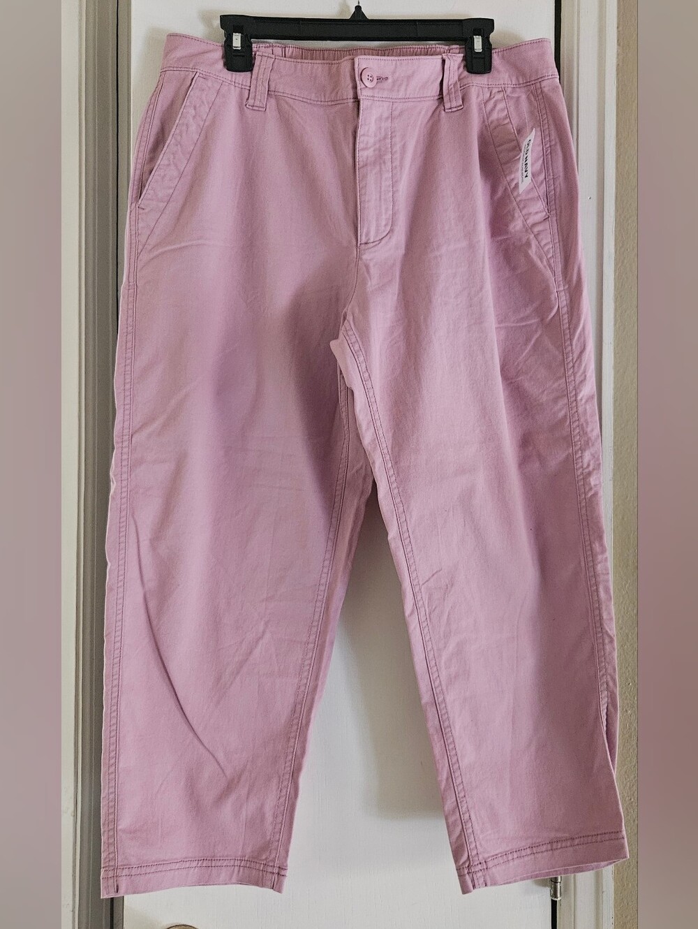 Old Navy Large Petite Pink Cropped Chino Pants 25" Inseam
